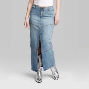Wild Fable Blue Denim Maxi Skirt